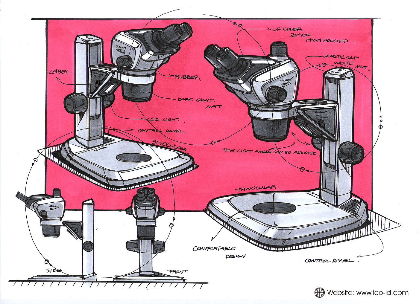 Microscope design，medical apparatus and instruments，Laboratory equipment，product design，Product appearance，