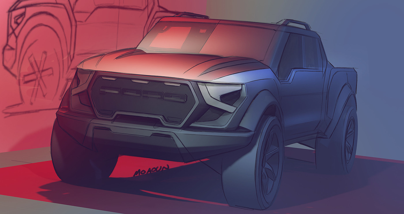 Automobile modeling，industrial design，Hand drawn，
