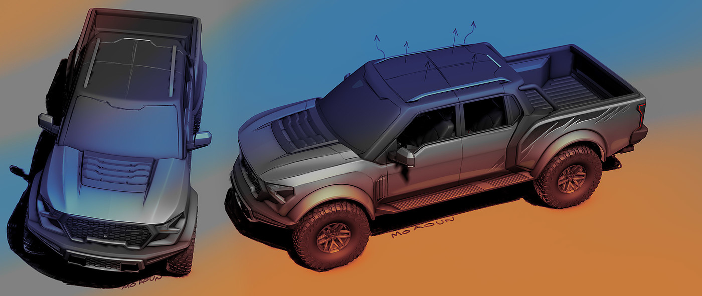 Automobile modeling，industrial design，Hand drawn，