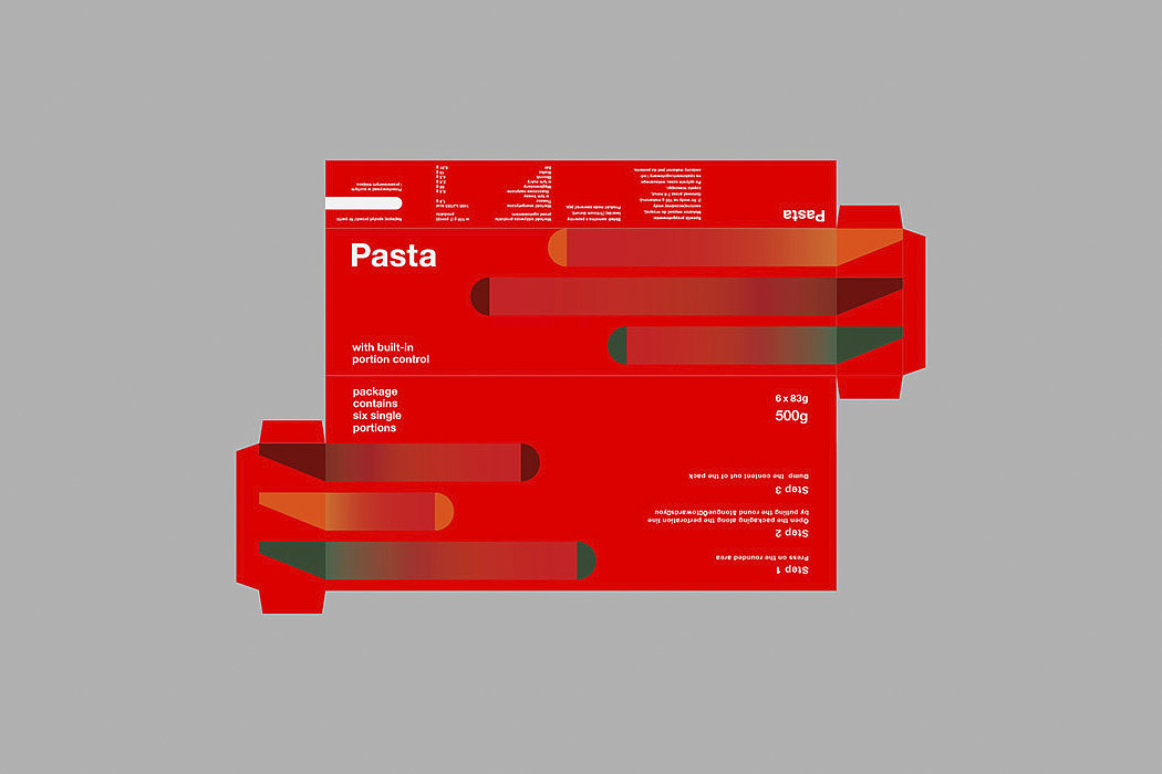 packing design，Alesia Lurtcevich，Spaghetti packaging，product design，