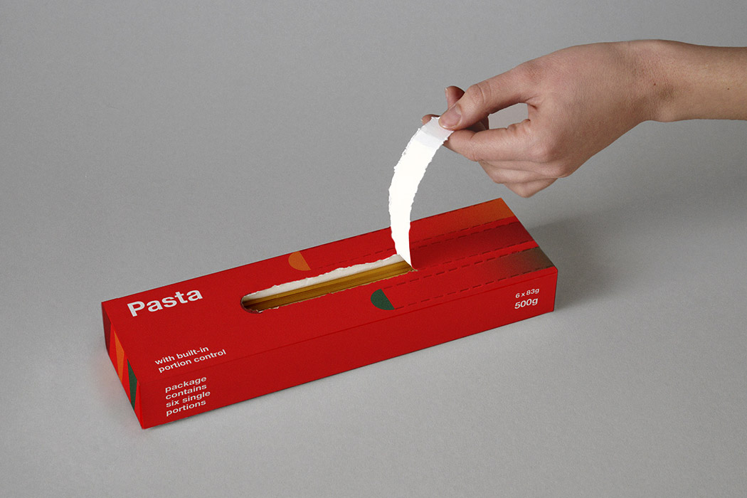 packing design，Alesia Lurtcevich，Spaghetti packaging，product design，