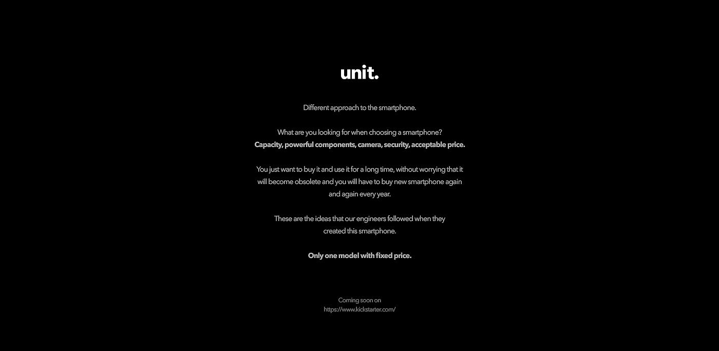 unit，Mobile phone design，black，