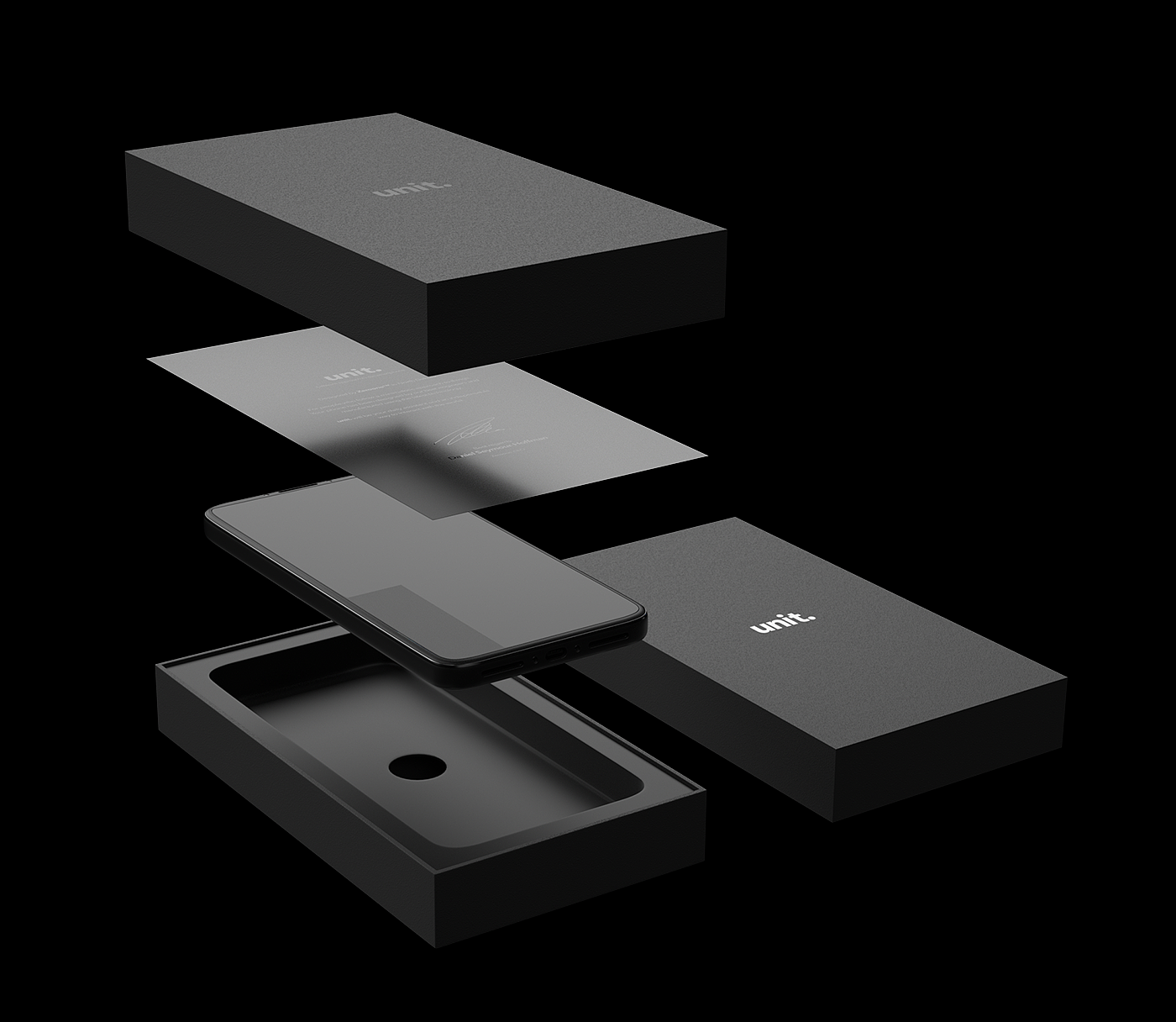 unit，Mobile phone design，black，