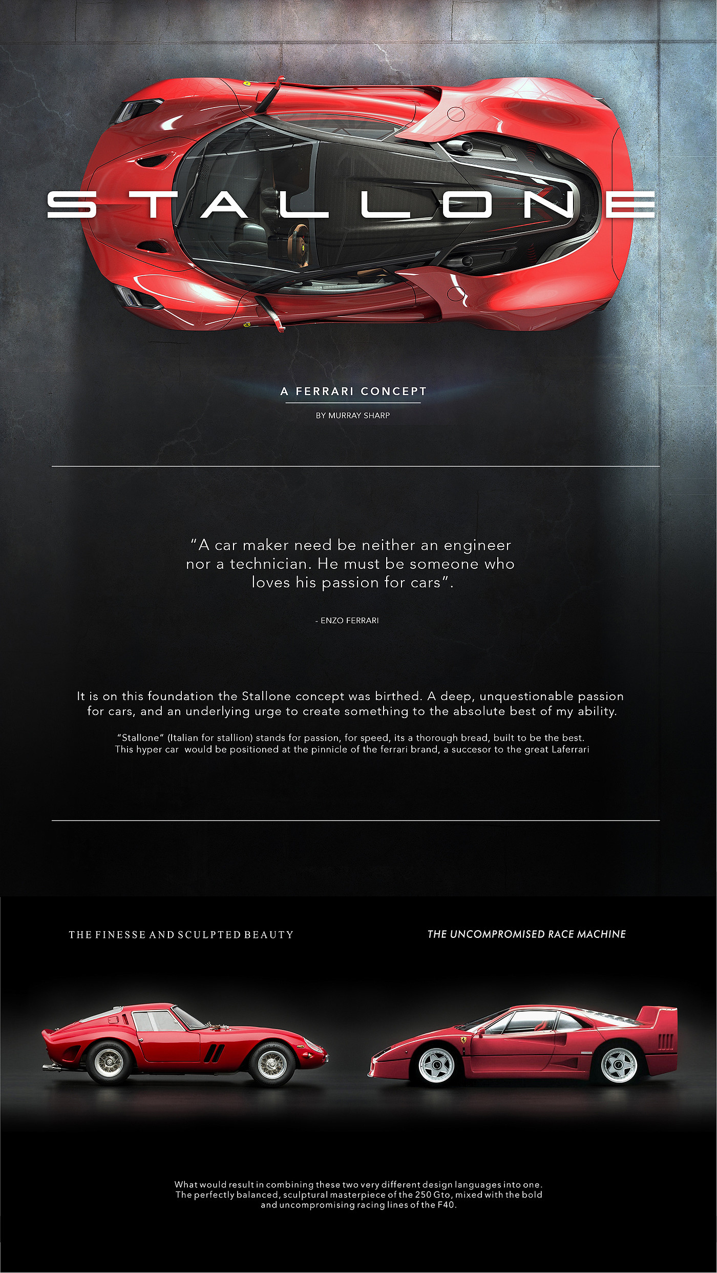 Stallone，Ferrari，Concept Car，design sketch，