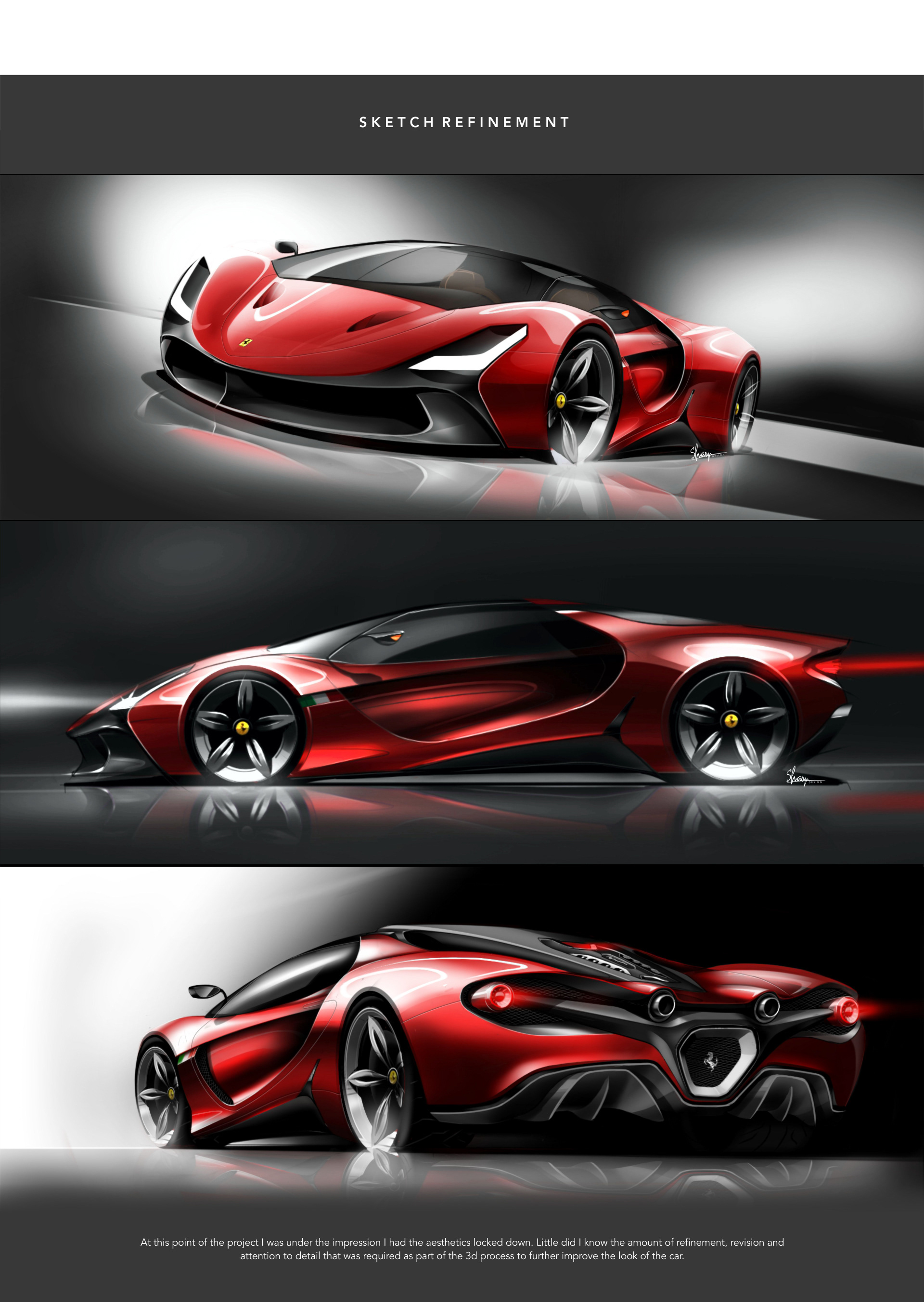 Stallone，Ferrari，Concept Car，design sketch，