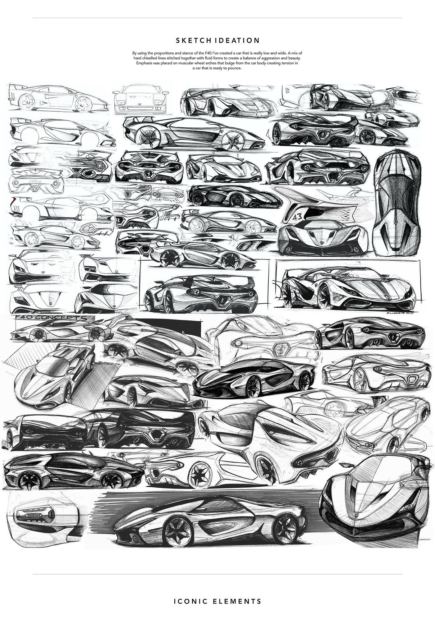 Stallone，Ferrari，Concept Car，design sketch，
