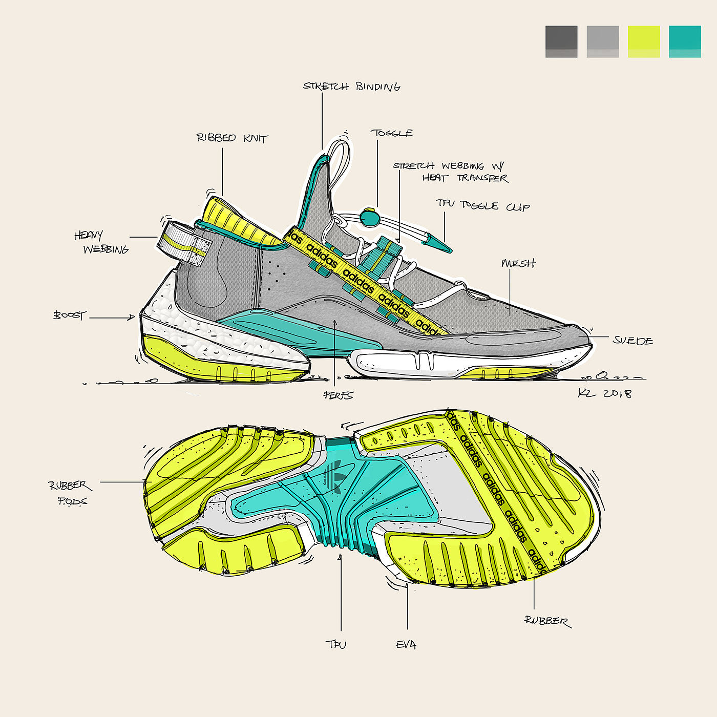 product design，shoes，motion，Hand drawn，