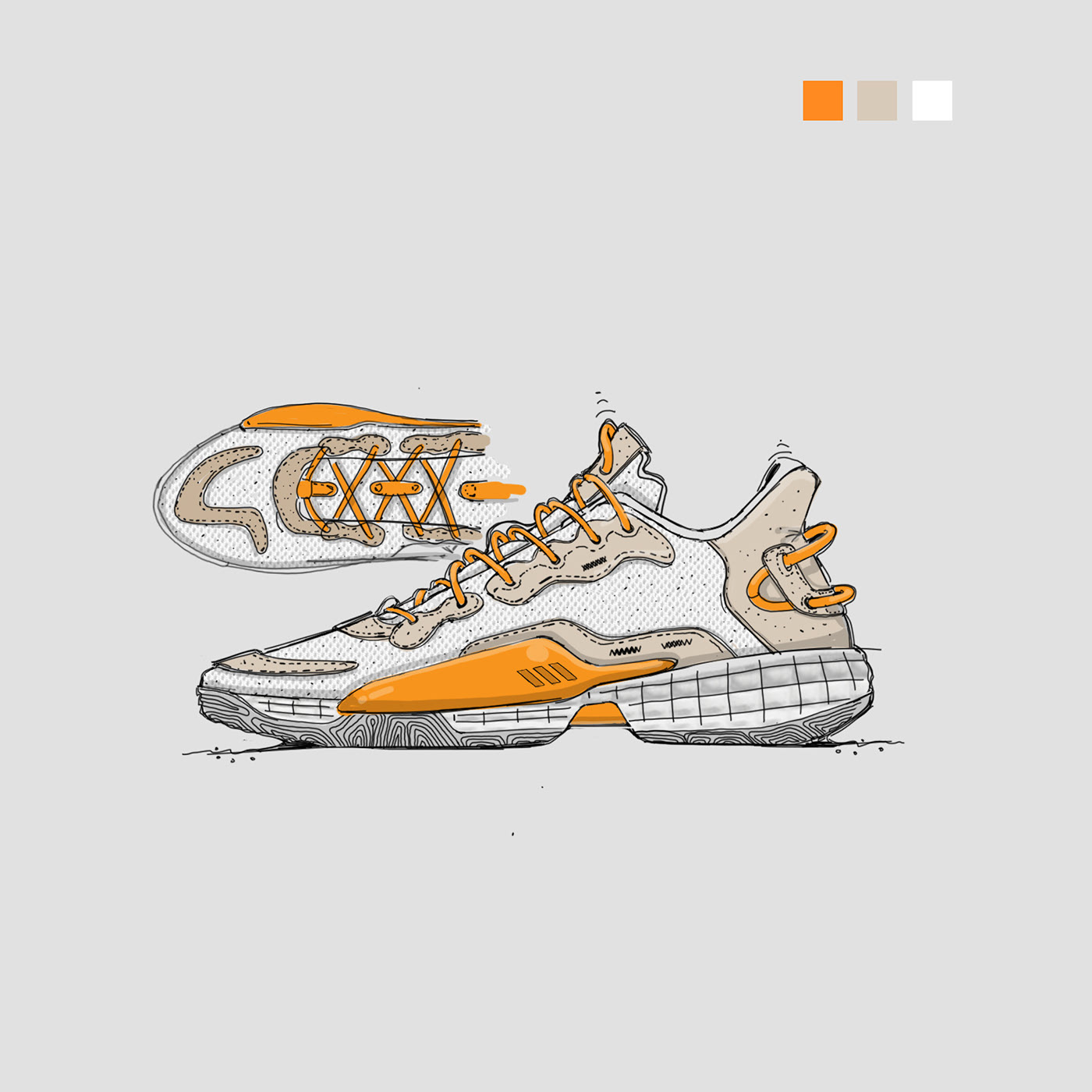 product design，shoes，motion，Hand drawn，