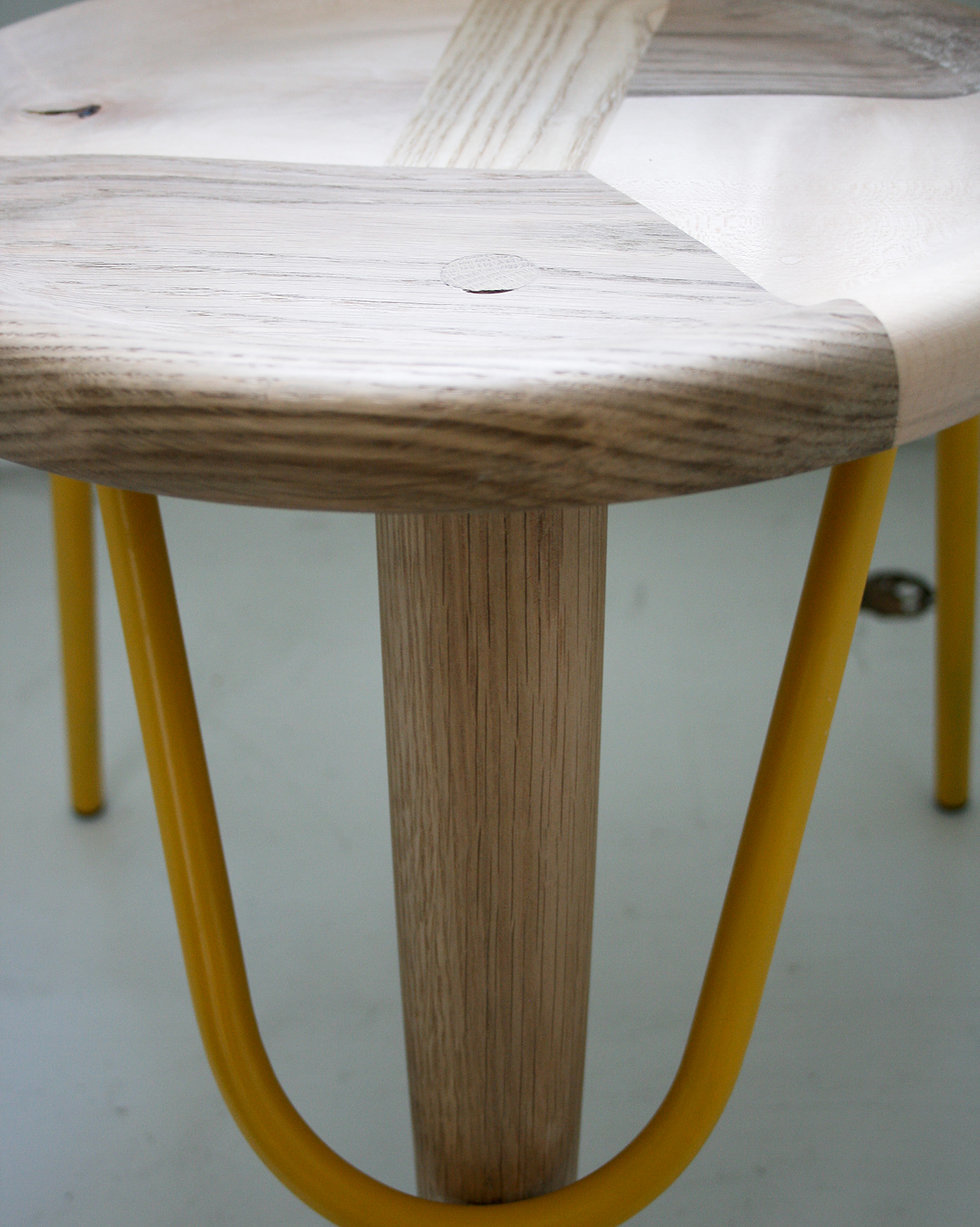 woodiness，stool，Home Furnishing，furniture，Bright yellow，