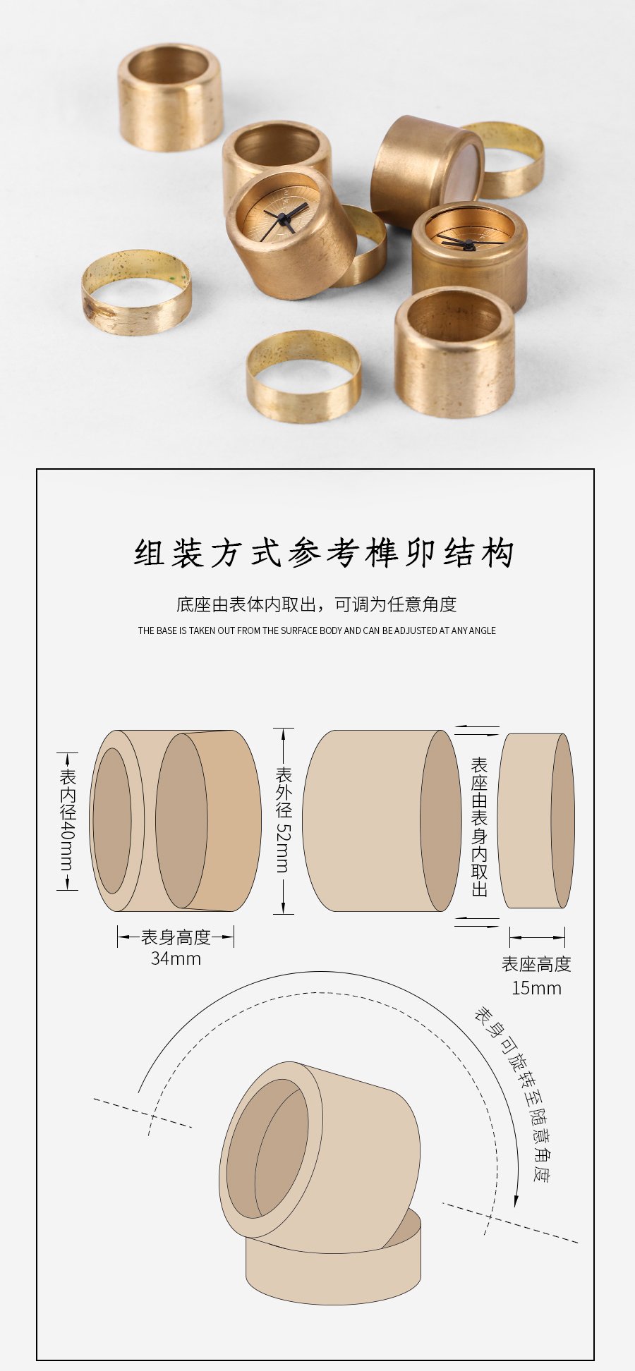 original，Twelve hour，brass，oxidation，alarm clock，gift，quality，life，