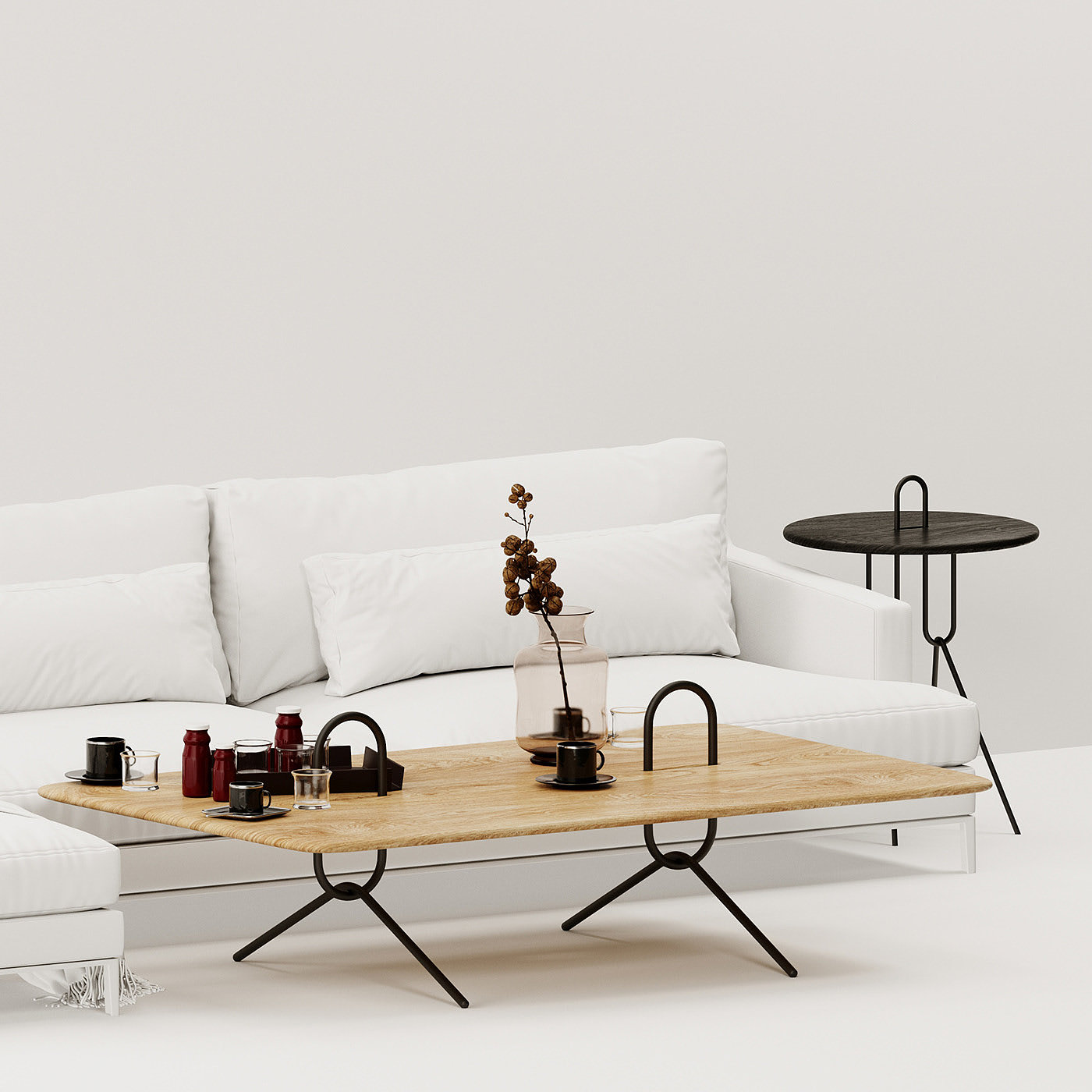 Brygge tables，边桌，茶几，家具，布里奇桌子，