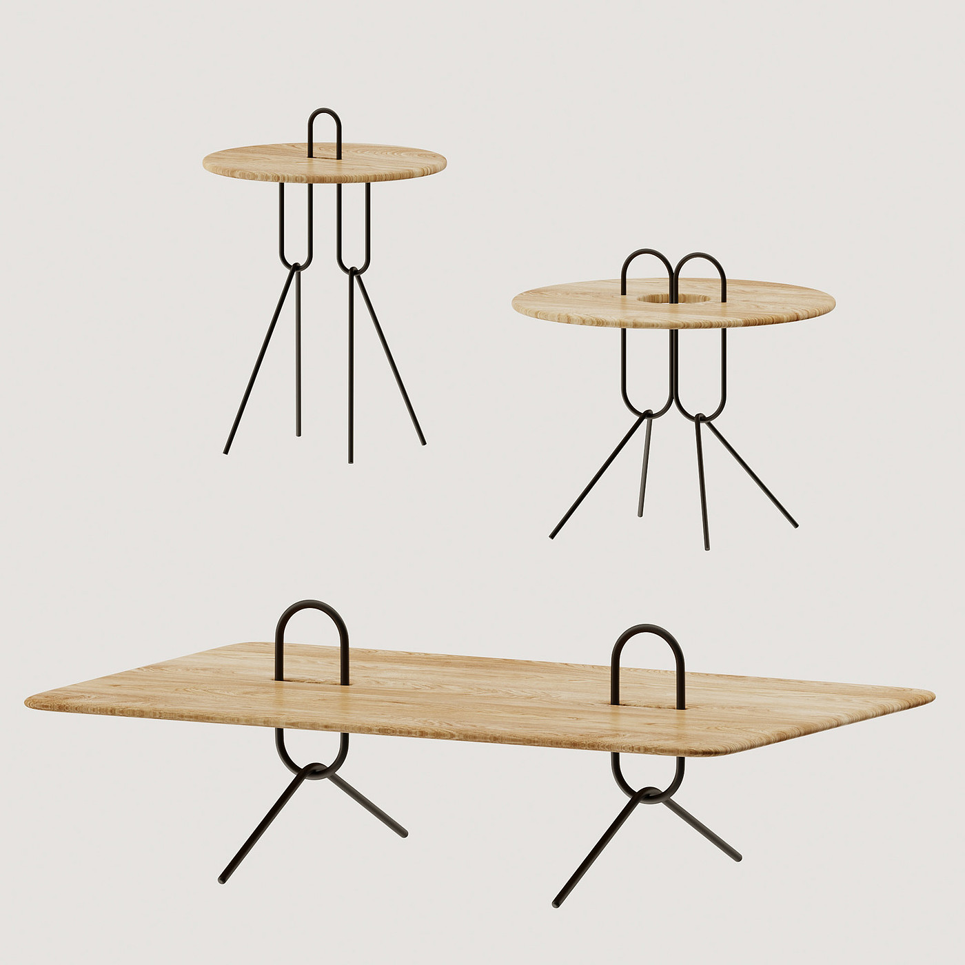 Brygge tables，边桌，茶几，家具，布里奇桌子，