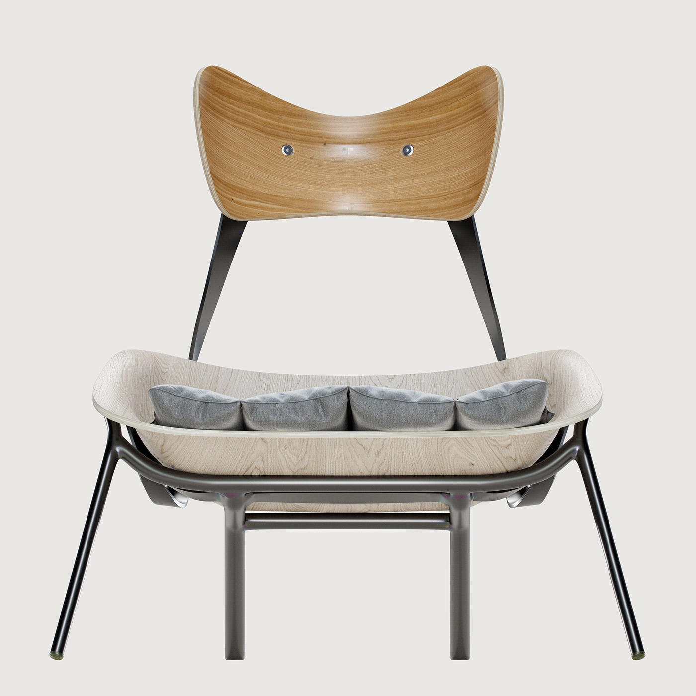 fashion，comfortable，Metal frame，wooden ，chair，