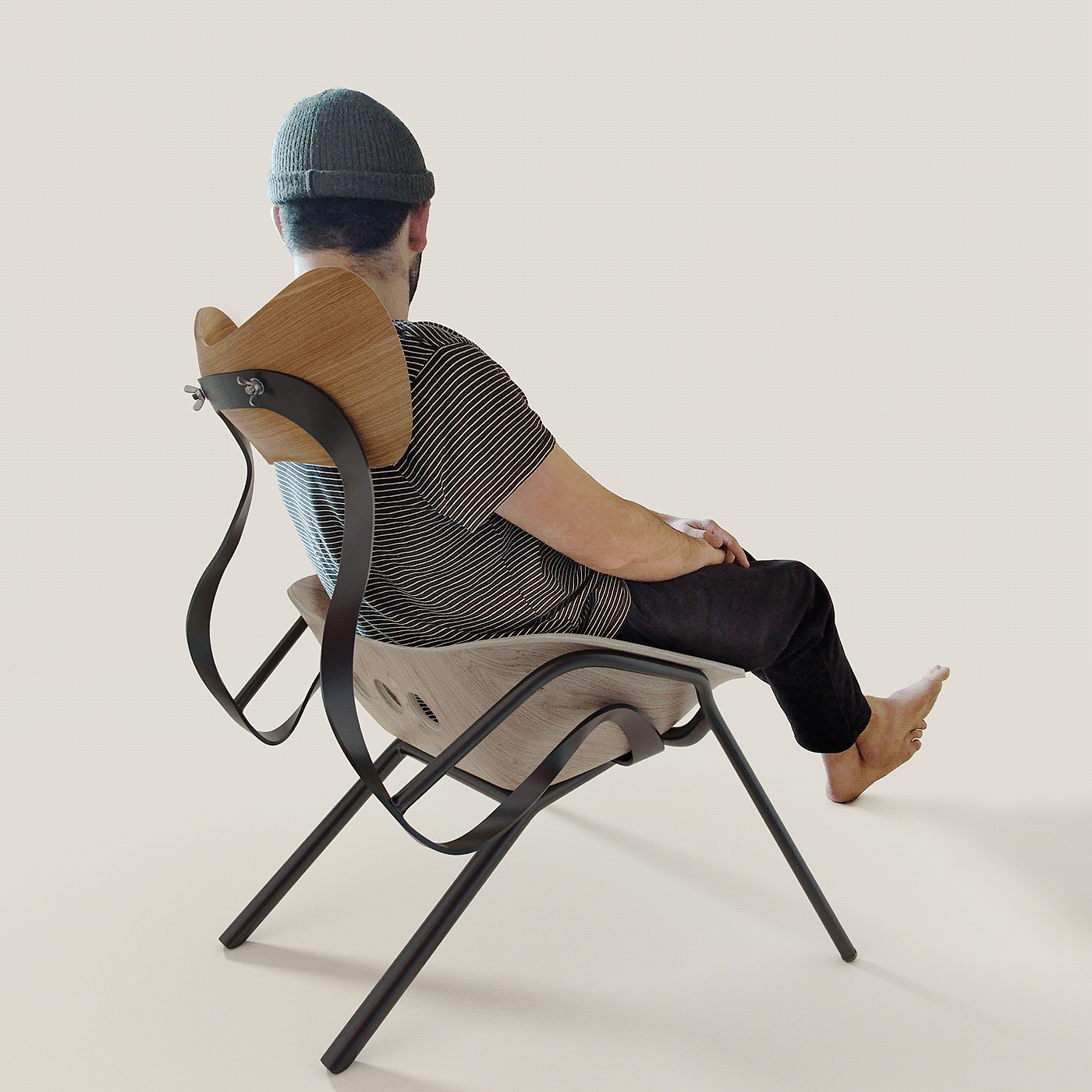 fashion，comfortable，Metal frame，wooden ，chair，