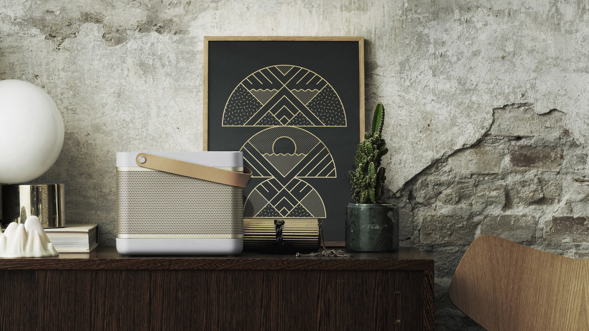 sound，loudspeaker box，Bluetooth，Omnidirectional stereo music，fashion，Leatherwear，beoplay，