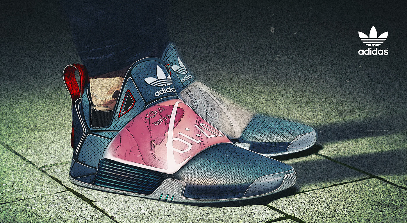 sneakers，fashion，comfortable，adidas，Hand drawn，