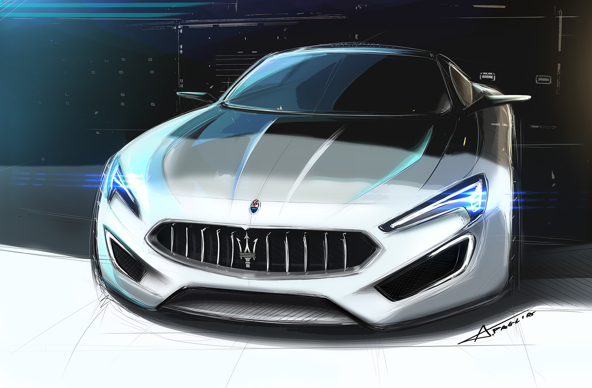 random sketches，Car sketch，Sports car，Automobile design，
