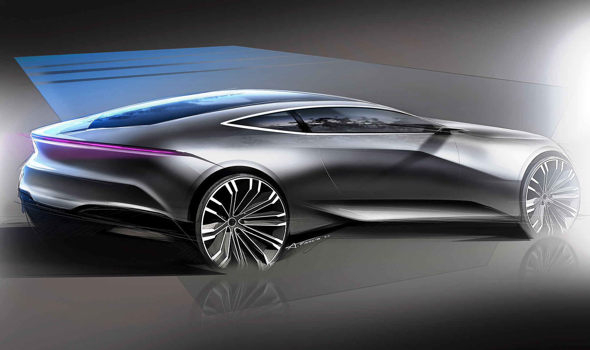 random sketches，Car sketch，Sports car，Automobile design，