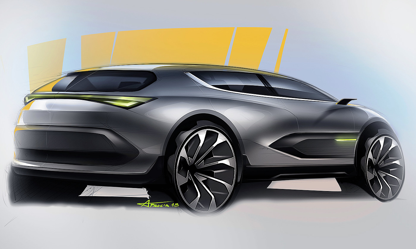 random sketches，Car sketch，Sports car，Automobile design，