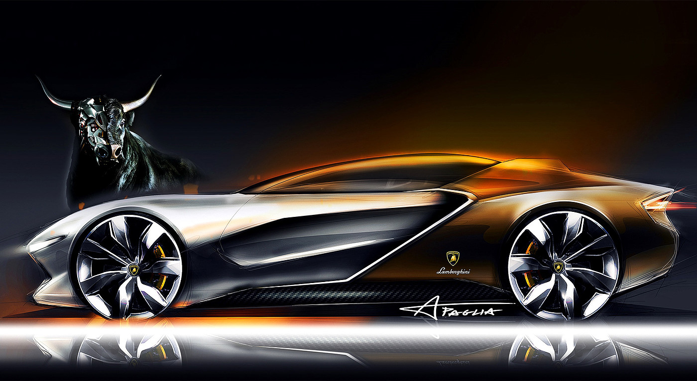 random sketches，Car sketch，Sports car，Automobile design，