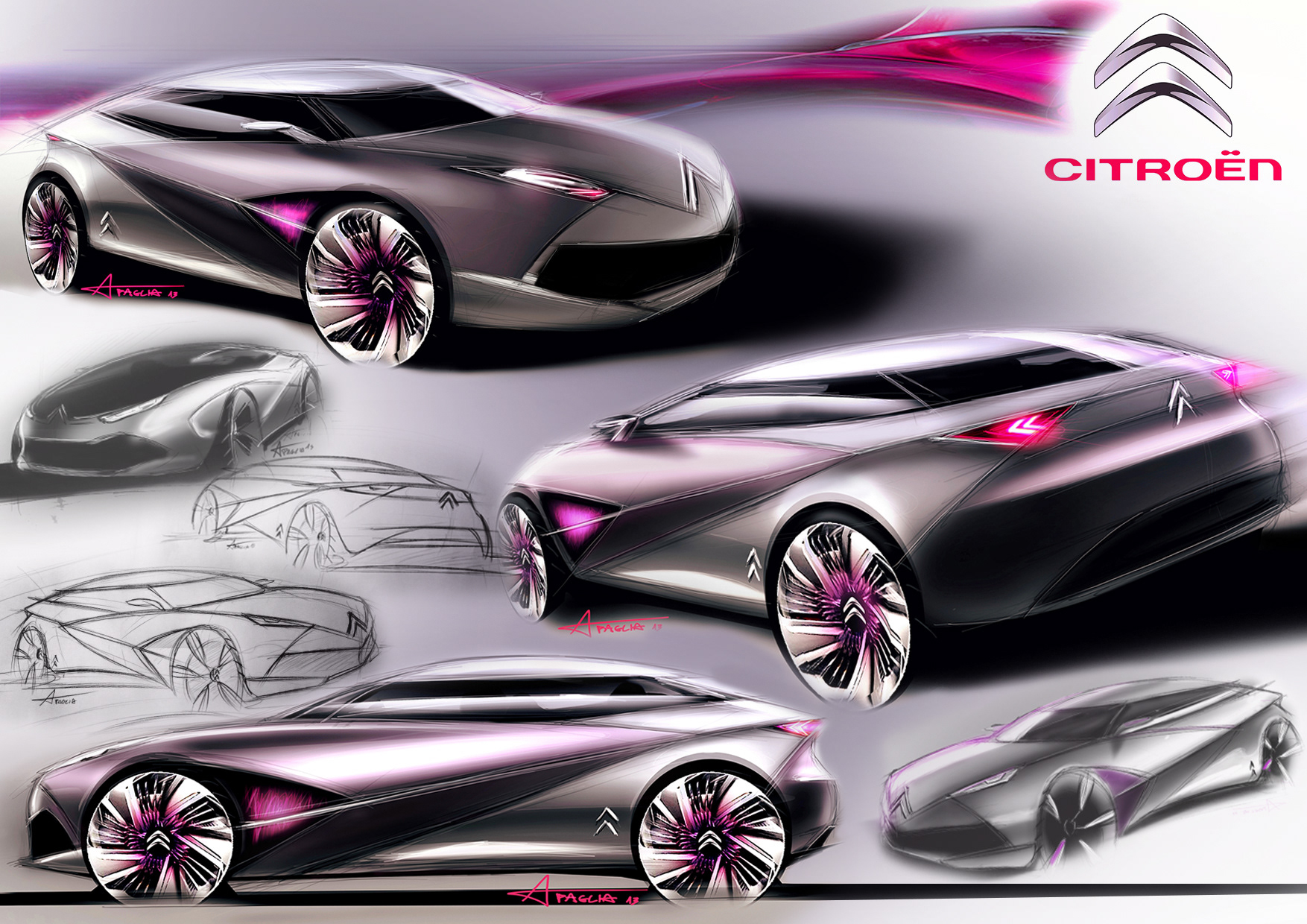 random sketches，Car sketch，Sports car，Automobile design，