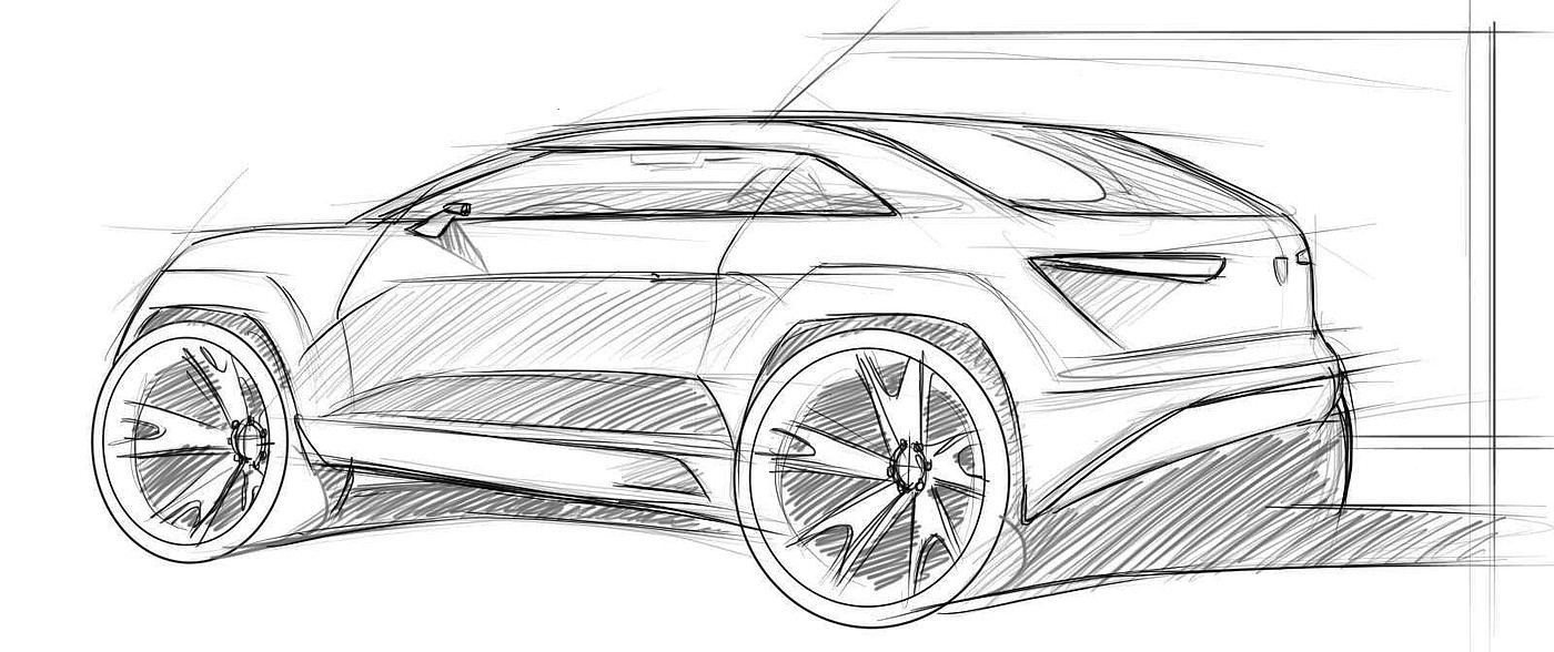 random sketches，Car sketch，Sports car，Automobile design，