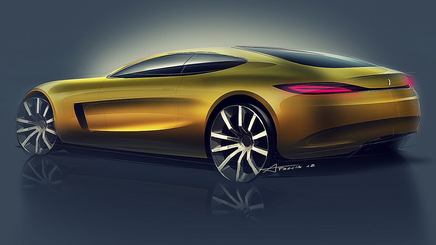 random sketches，Car sketch，Sports car，Automobile design，