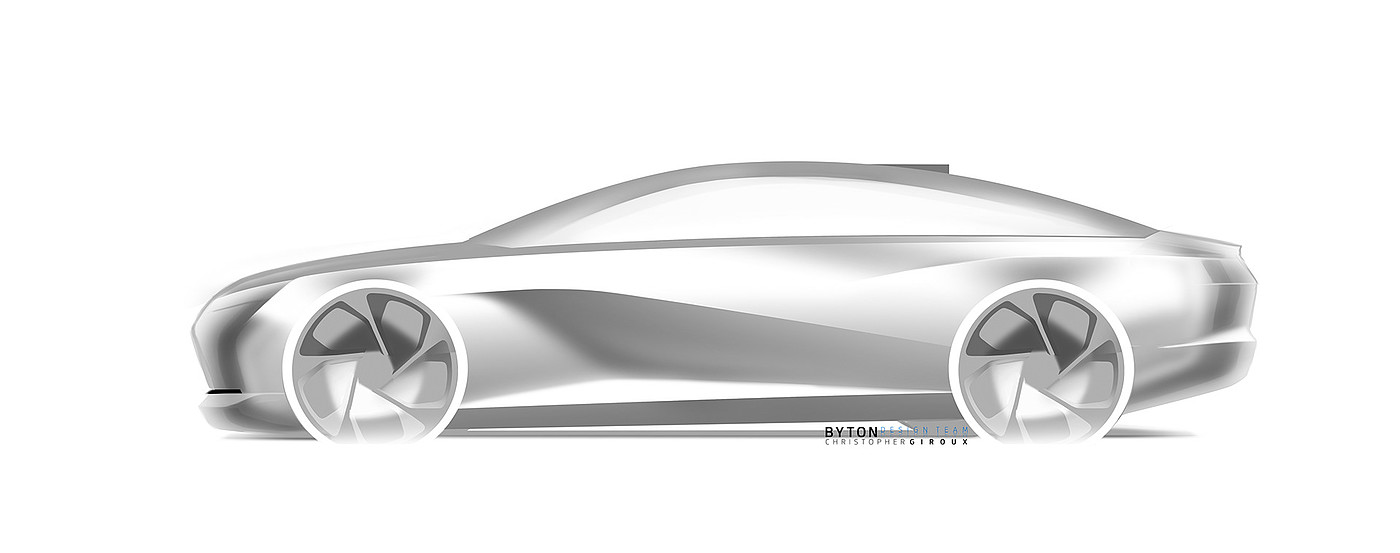 Automobile design，Sketch hand drawing，Sports car，BYTON K-Byte，Betten concept，