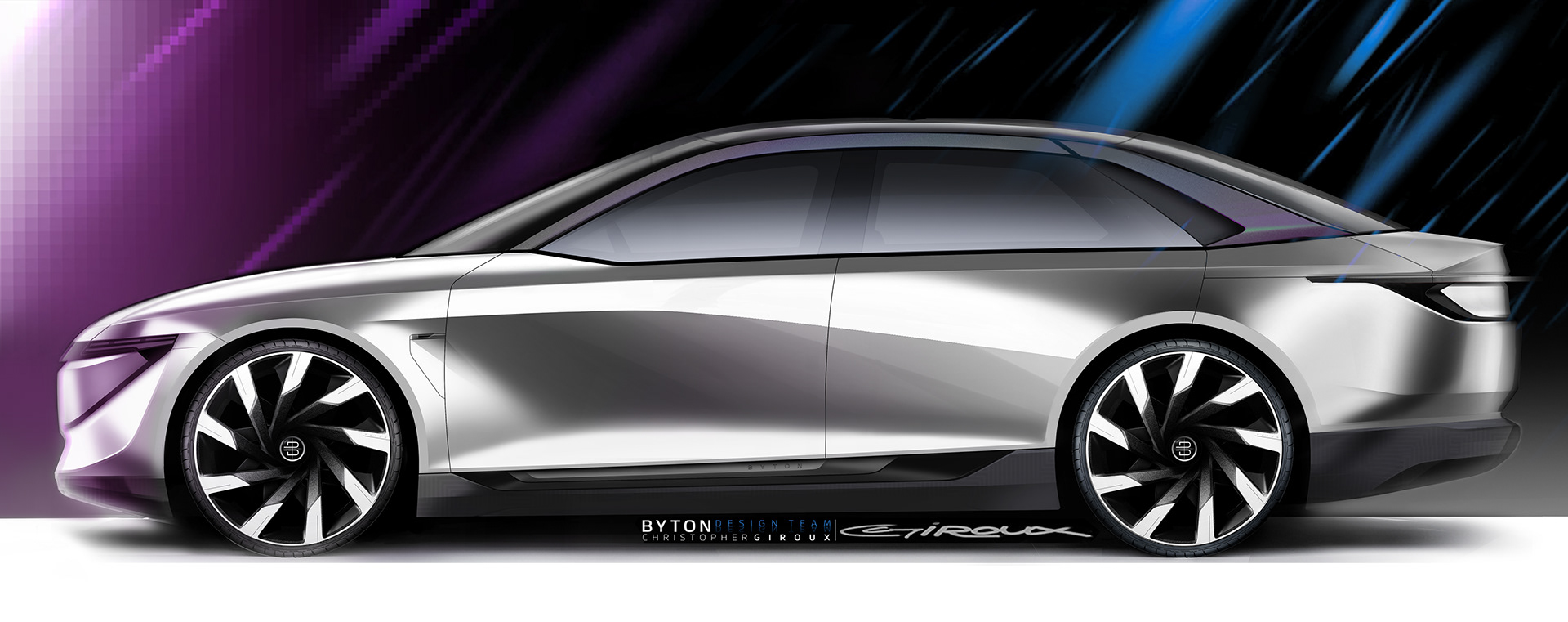 Automobile design，Sketch hand drawing，Sports car，BYTON K-Byte，Betten concept，