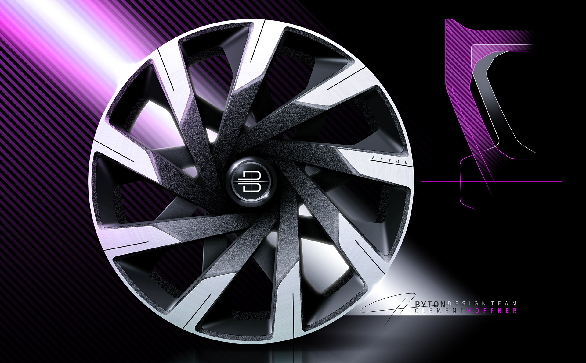 Automobile design，Sketch hand drawing，Sports car，BYTON K-Byte，Betten concept，