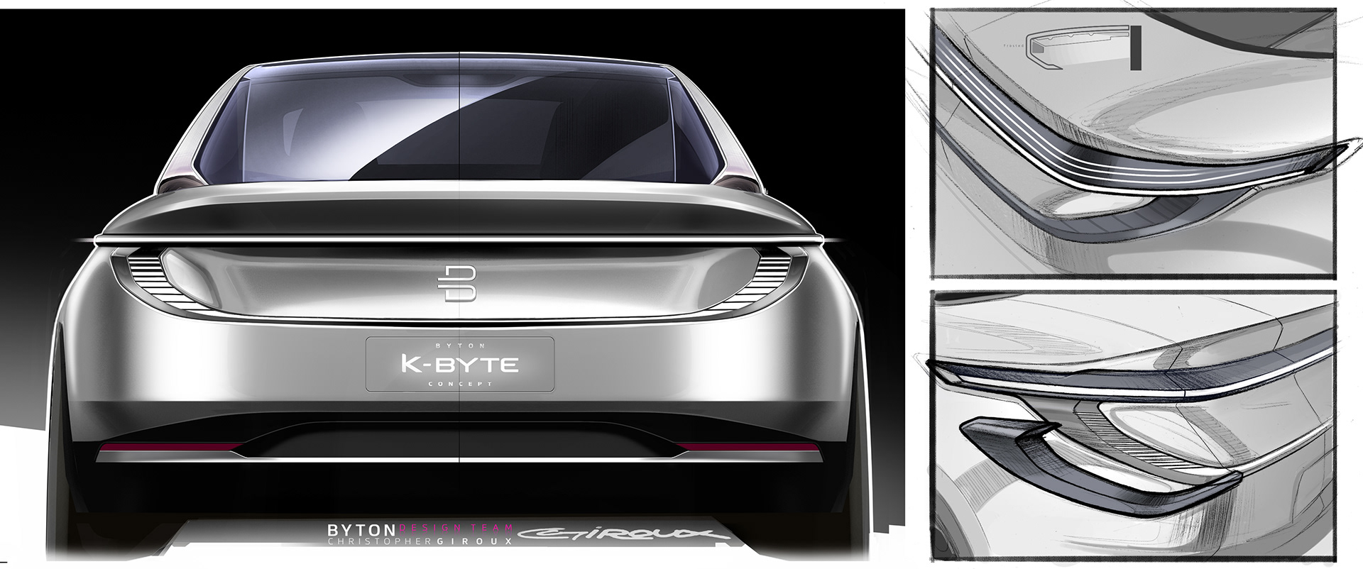 Automobile design，Sketch hand drawing，Sports car，BYTON K-Byte，Betten concept，