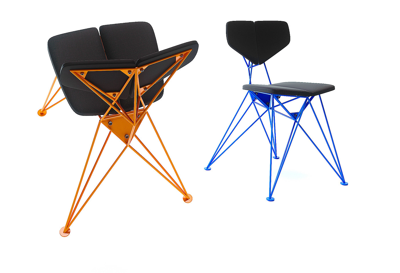 Steel bar，industrial design，furniture design ，chair，Lattice chair，