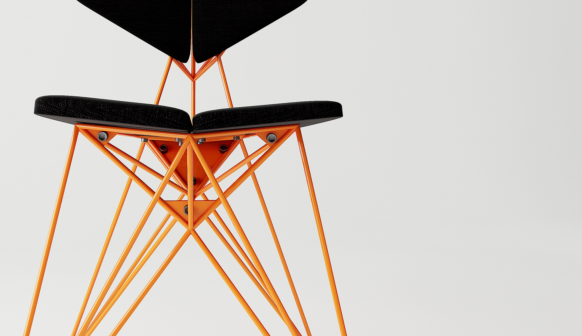 Steel bar，industrial design，furniture design ，chair，Lattice chair，