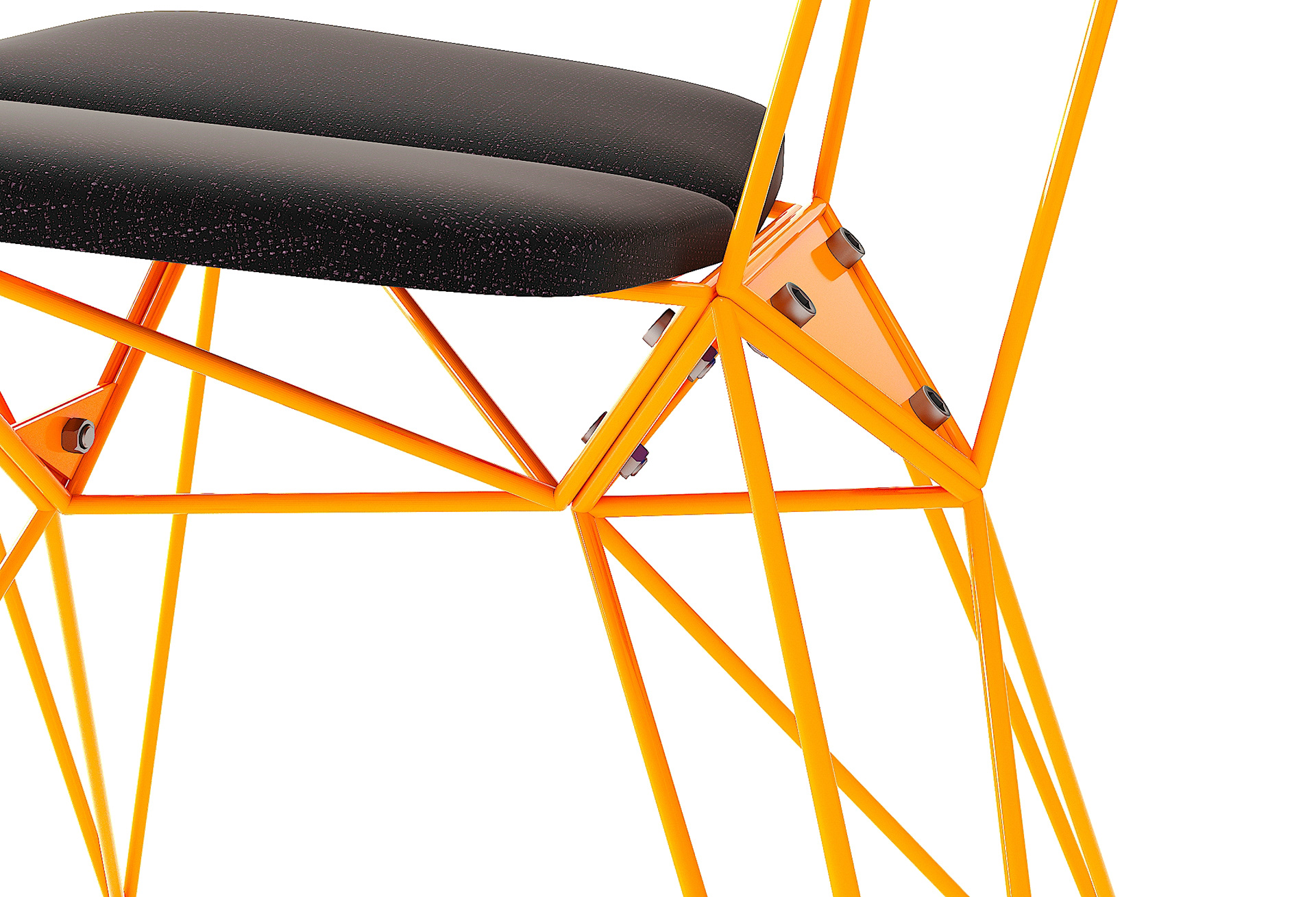 Steel bar，industrial design，furniture design ，chair，Lattice chair，