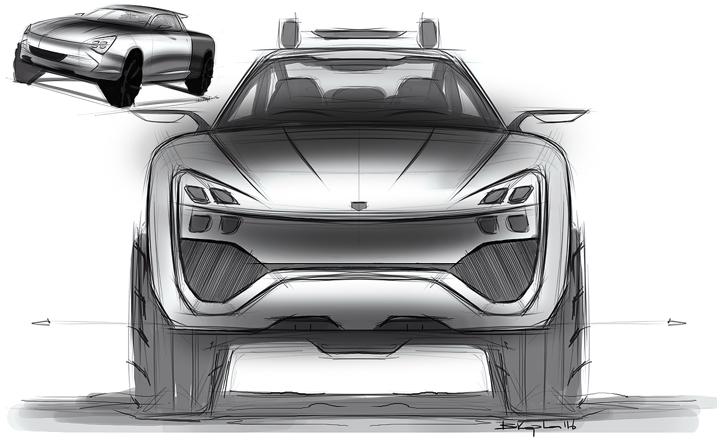 Automatic design，Hand drawn，Render，industrial design，product design，