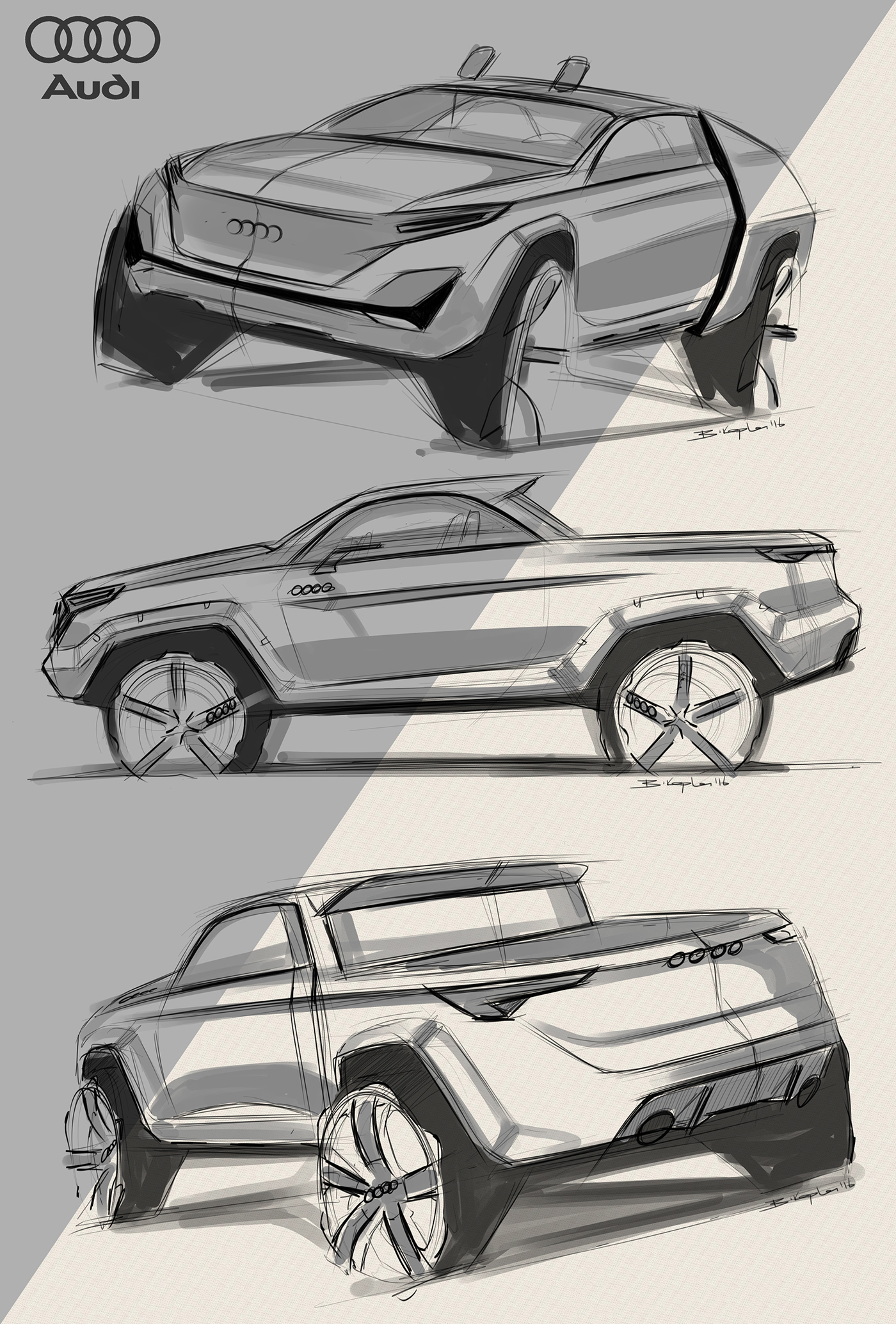 Automatic design，Hand drawn，Render，industrial design，product design，