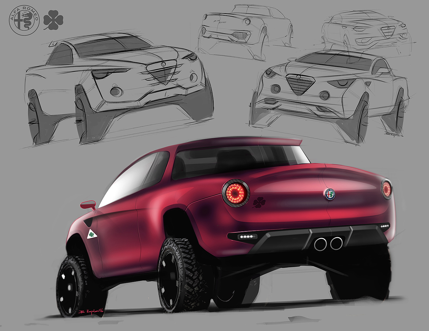 Automatic design，Hand drawn，Render，industrial design，product design，