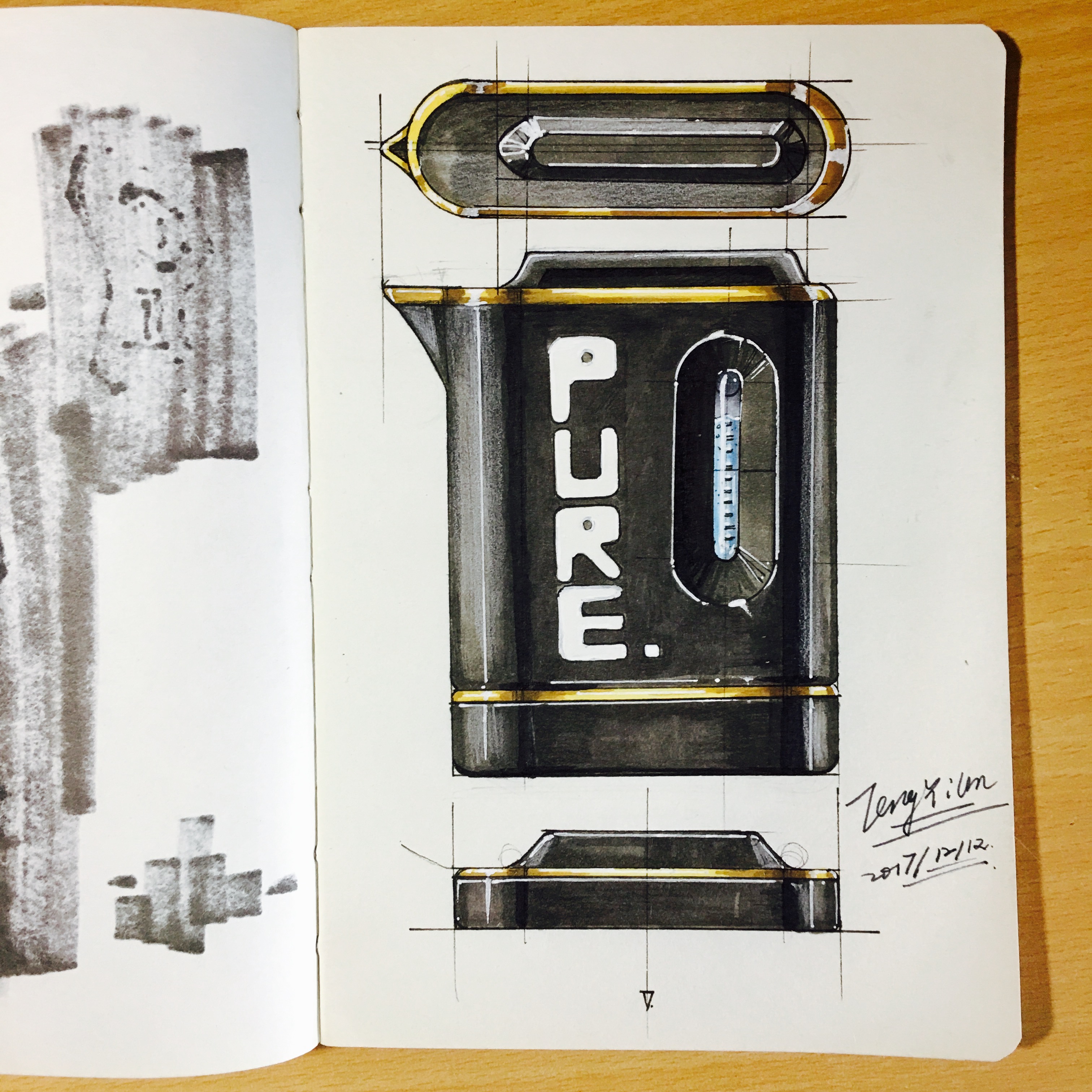 Pursue dream Jiangnan Design Postgraduate Entrance Examination，Teng Yilin，Hand drawn product design，Hand drawn industrial design，Illustration，Hand drawn book，