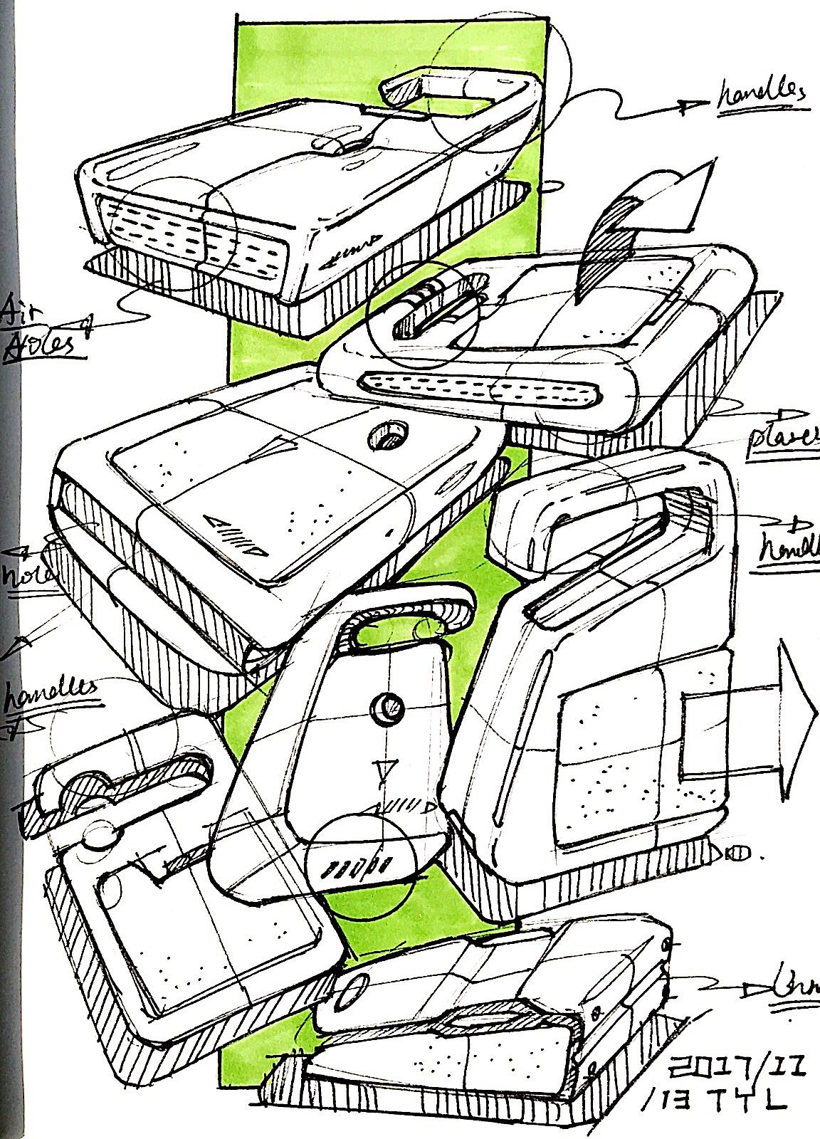 Teng Yilin，Hand drawn product design，Hand drawn industrial design，Pursue dream Jiangnan Design Postgraduate Entrance Examination，Hand drawn book of product designer，