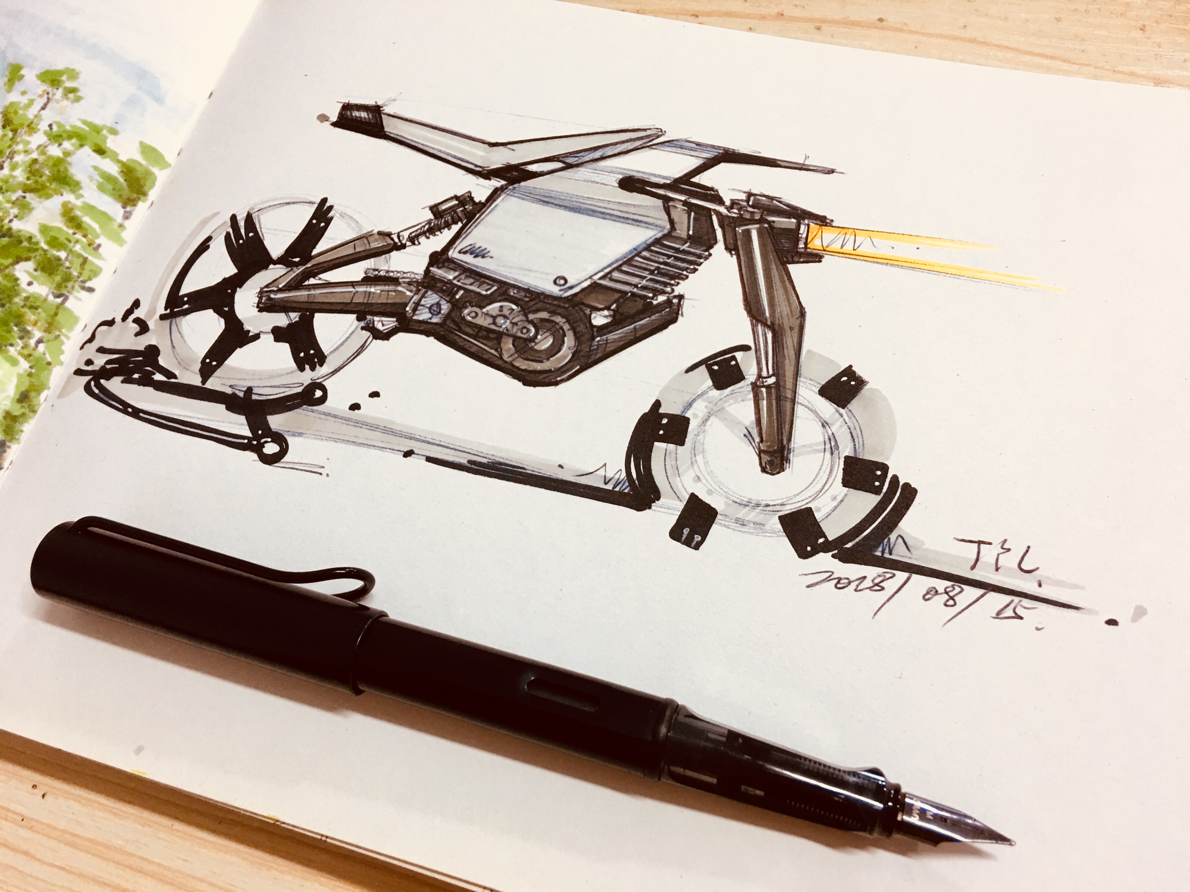 Designer's hand-painted book，Hand drawn industrial design，Hand drawn product design，Teng Yilin，