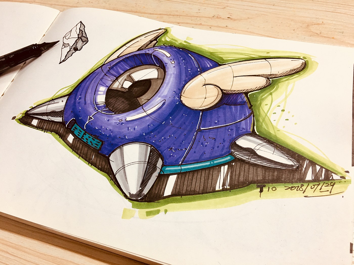 Designer's hand-painted book，Hand drawn industrial design，Hand drawn product design，Teng Yilin，