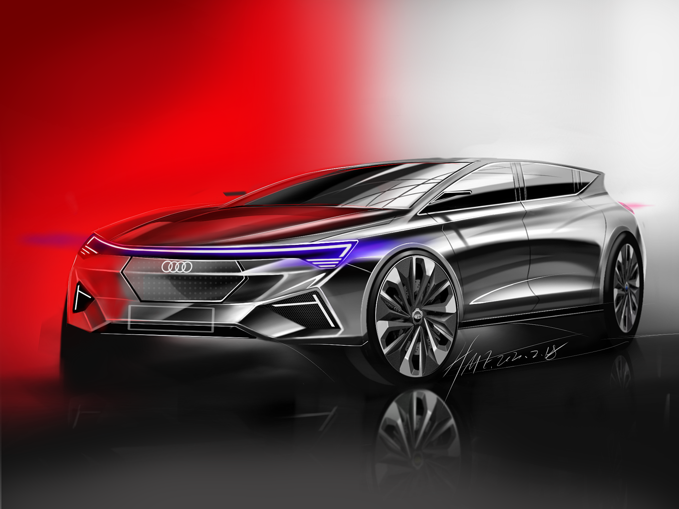 Personal works collection，Hand drawn products，Automobile design，