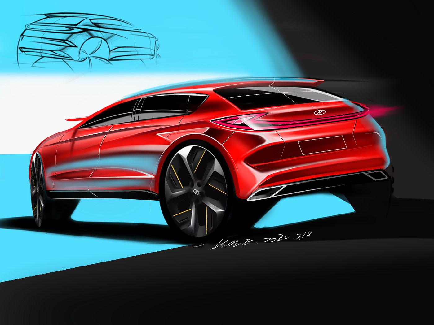Personal works collection，Hand drawn products，Automobile design，