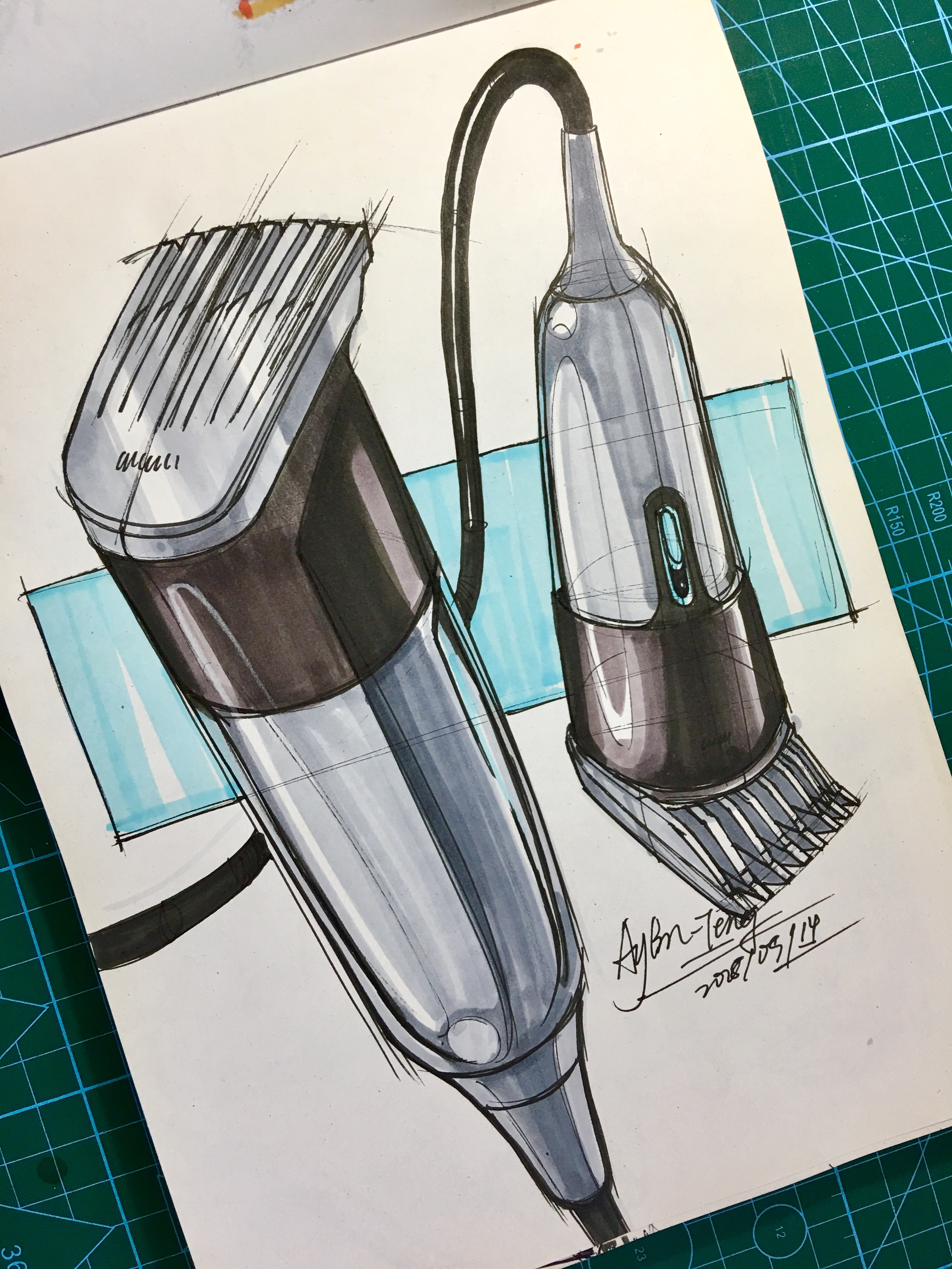 Teng Yilin，Hand drawn product design，Hand drawn industrial design，Designer's hand-painted book，Pursue dream Jiangnan Design Postgraduate Entrance Examination，