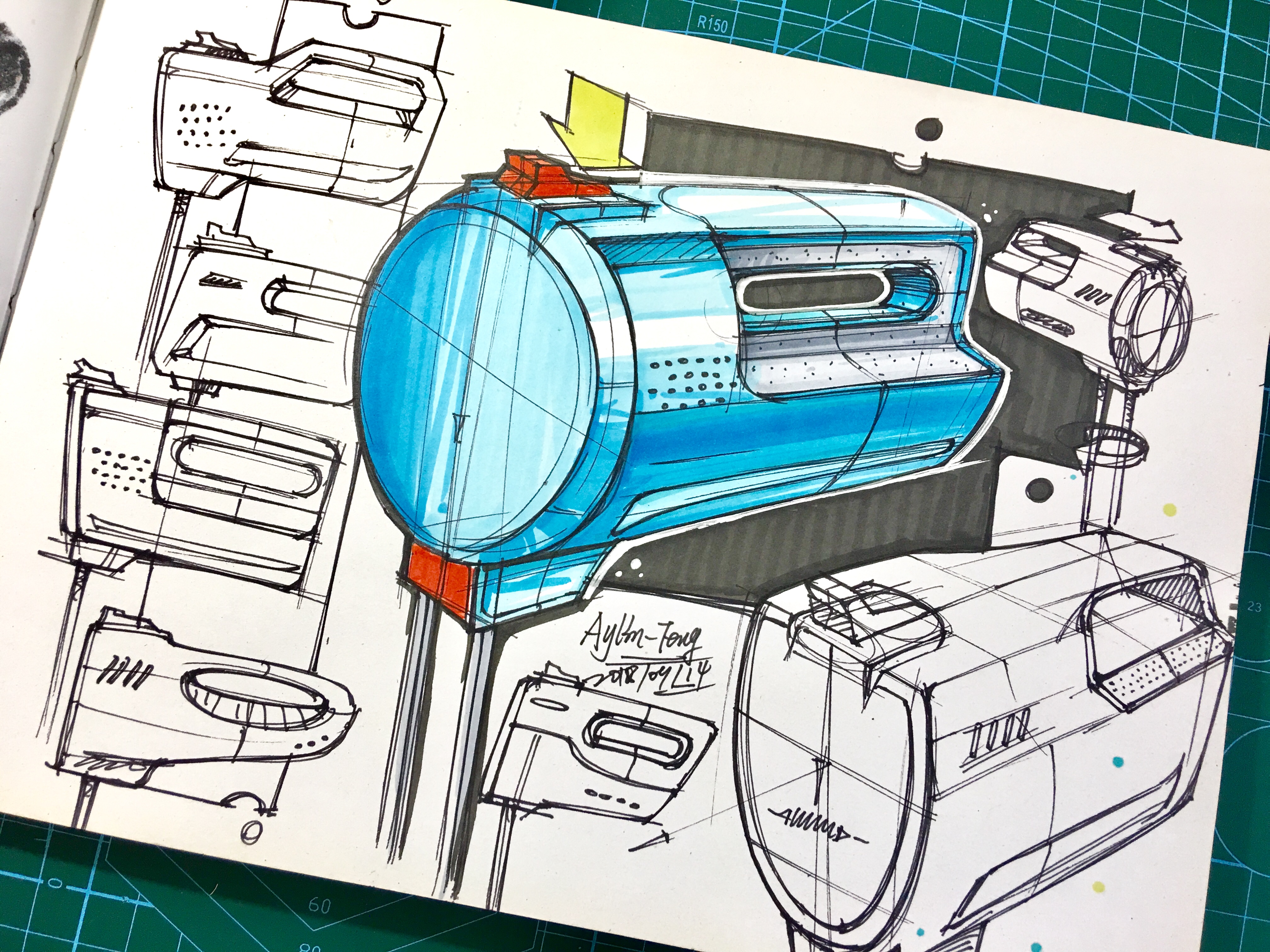 Teng Yilin，Hand drawn product design，Hand drawn industrial design，Designer's hand-painted book，Pursue dream Jiangnan Design Postgraduate Entrance Examination，