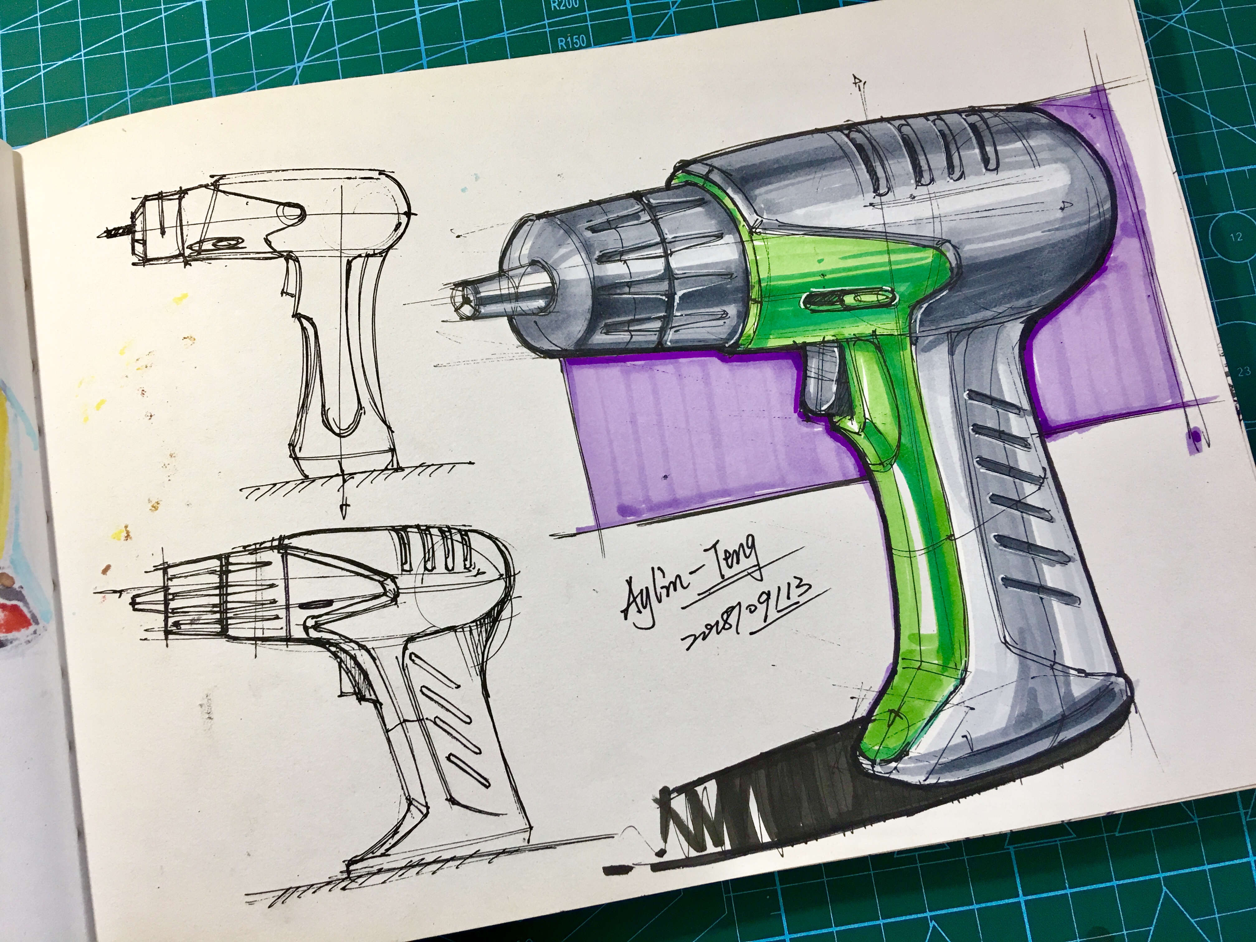 Teng Yilin，Hand drawn product design，Hand drawn industrial design，Designer's hand-painted book，Pursue dream Jiangnan Design Postgraduate Entrance Examination，