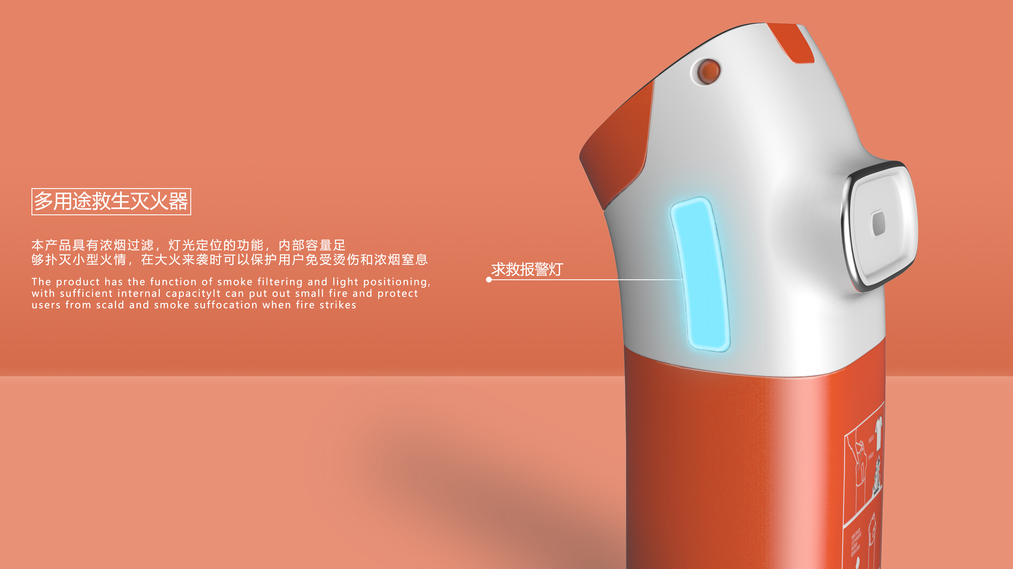 Fire, breathing, fire fighting, call for help，