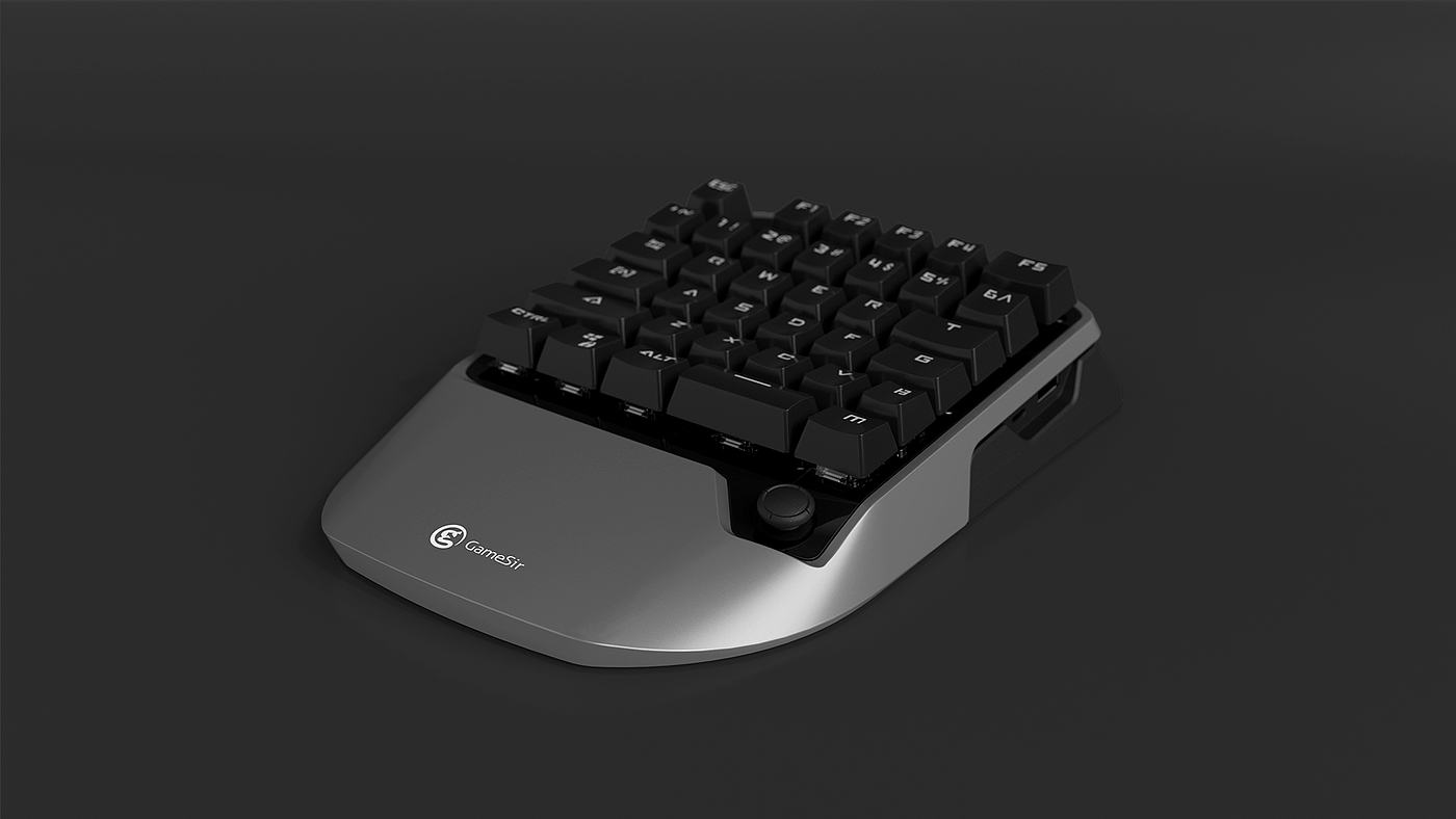 Gaming keyboard，One handed keyboard，industrial design，