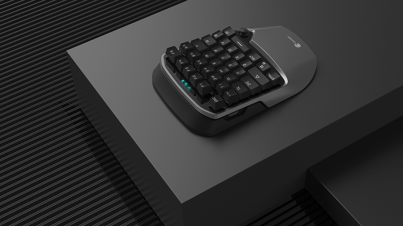 Gaming keyboard，One handed keyboard，industrial design，