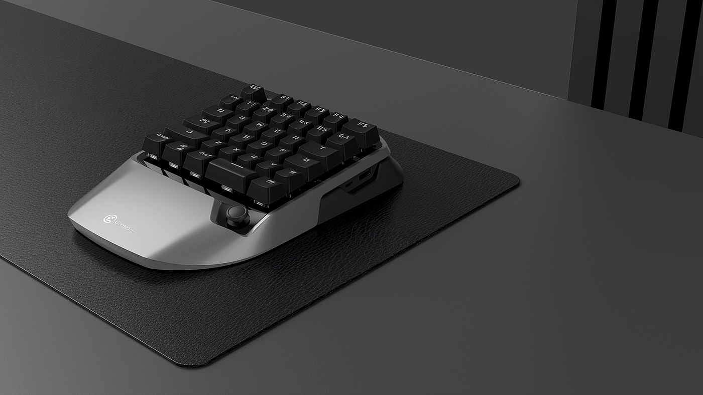 Gaming keyboard，One handed keyboard，industrial design，